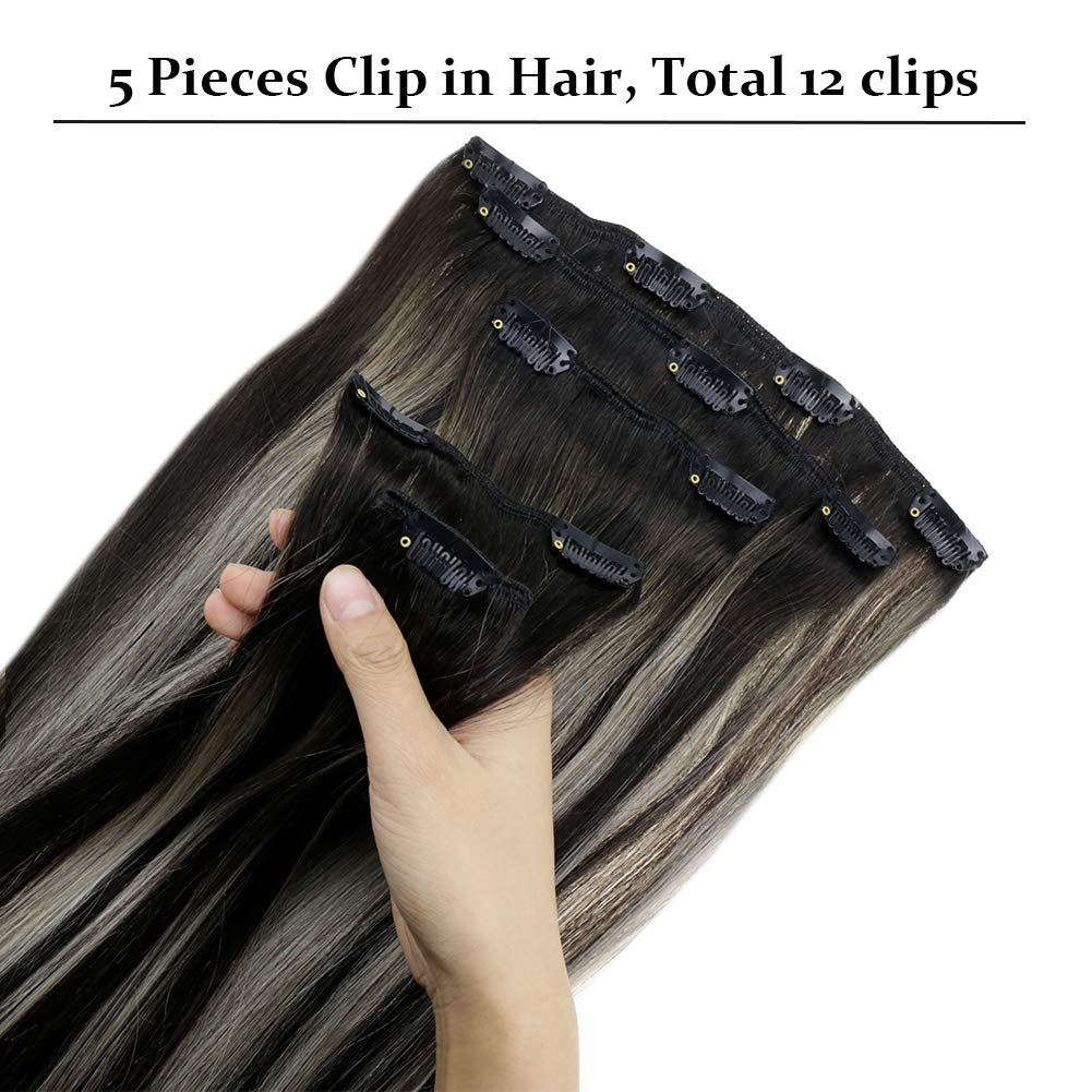 remy full cuticle clip ins for black hair