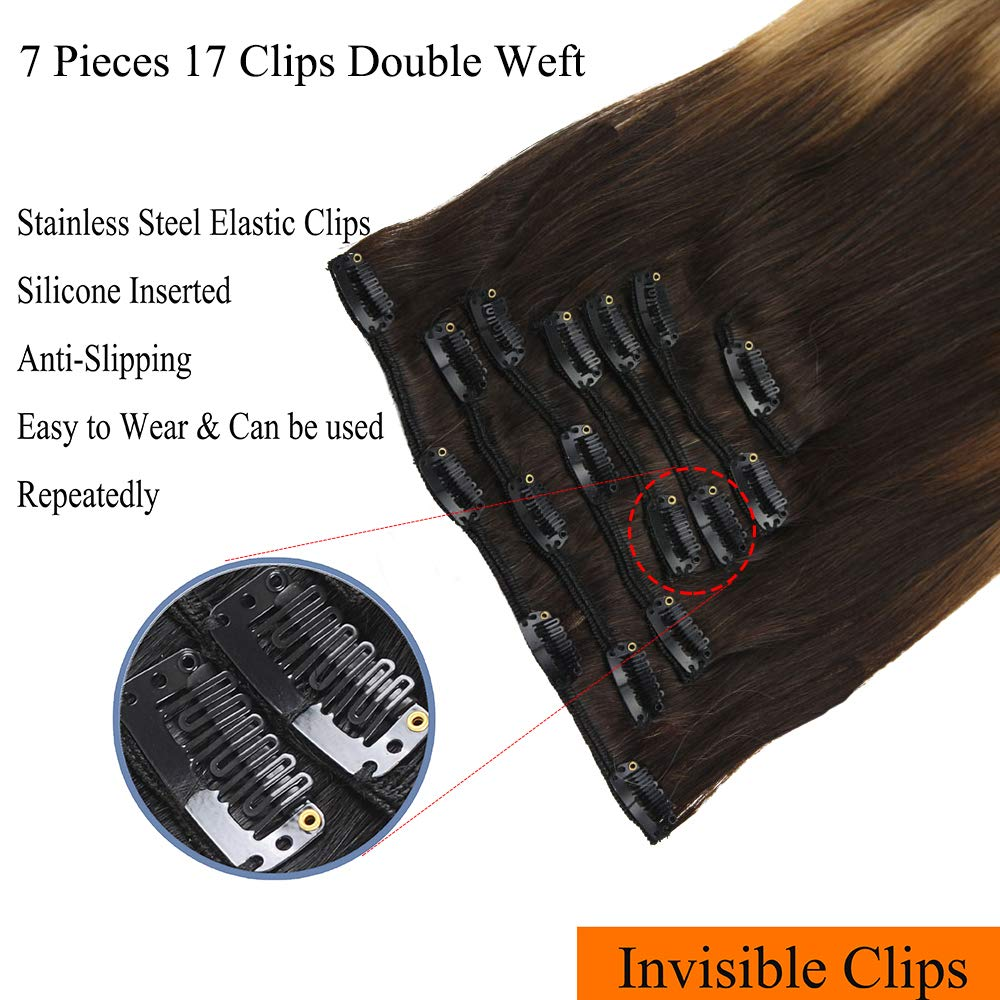 clip ins for black hair silk smooth