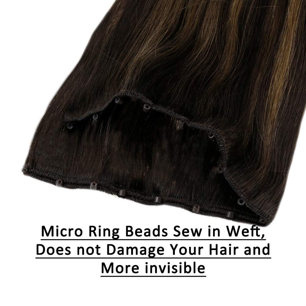 Thick and full remy micro beaded weft extensions
