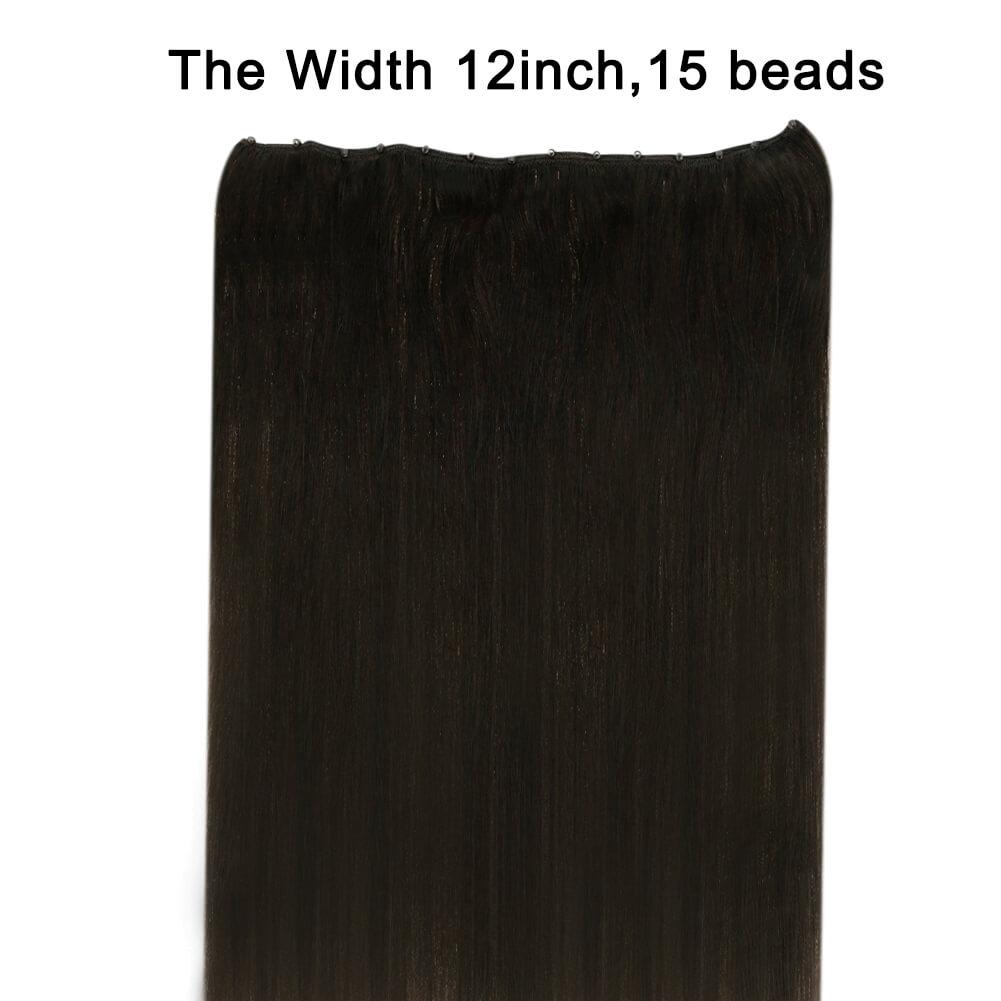 Natural Brown Micro Beaded Weft Hair Extensions - 20 Inches