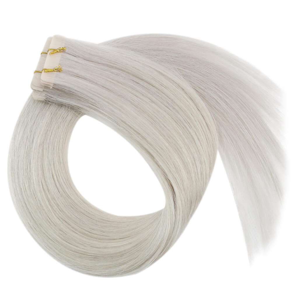 white blonde straight virgin hair extensions