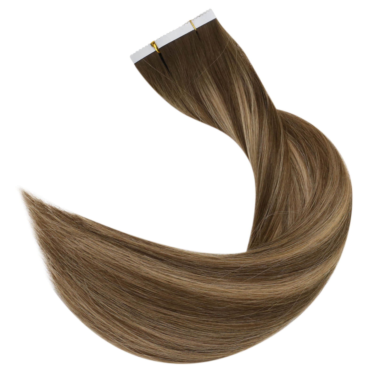 balayage brown tape in hair extensions