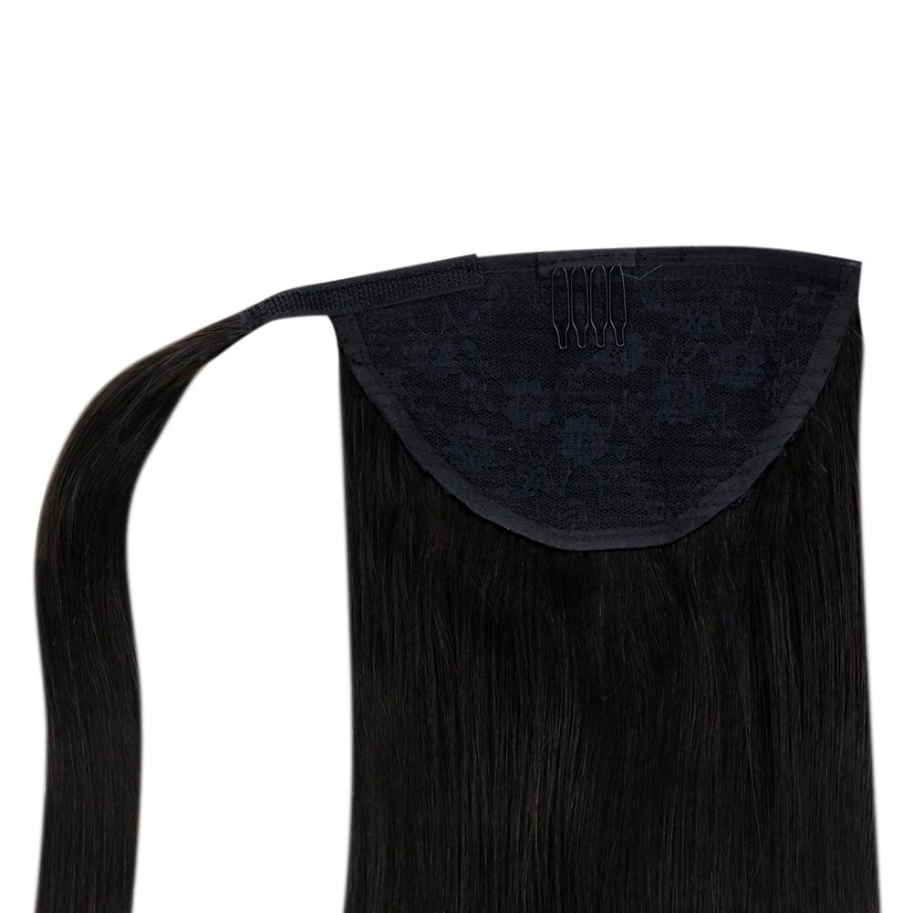 silk smooth hair slicked back ponytail hair extensions