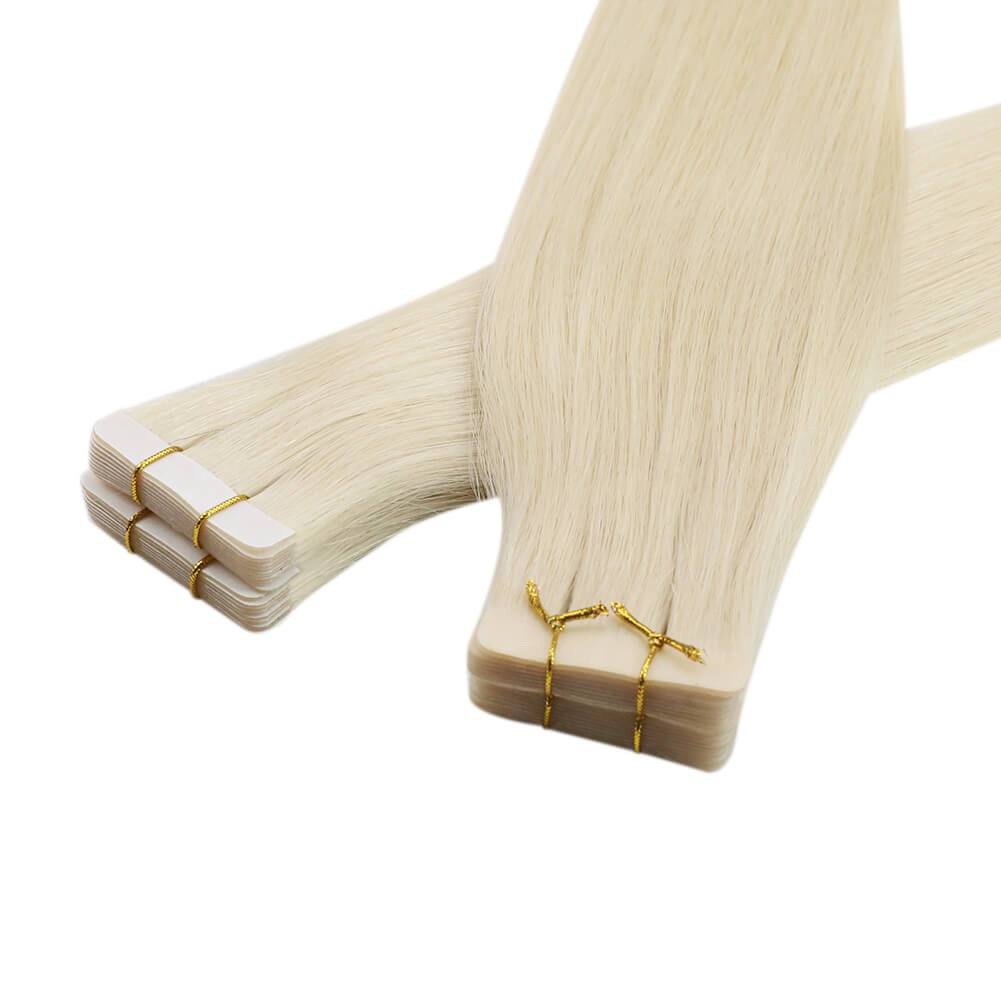 blonde color tape in hair extensions