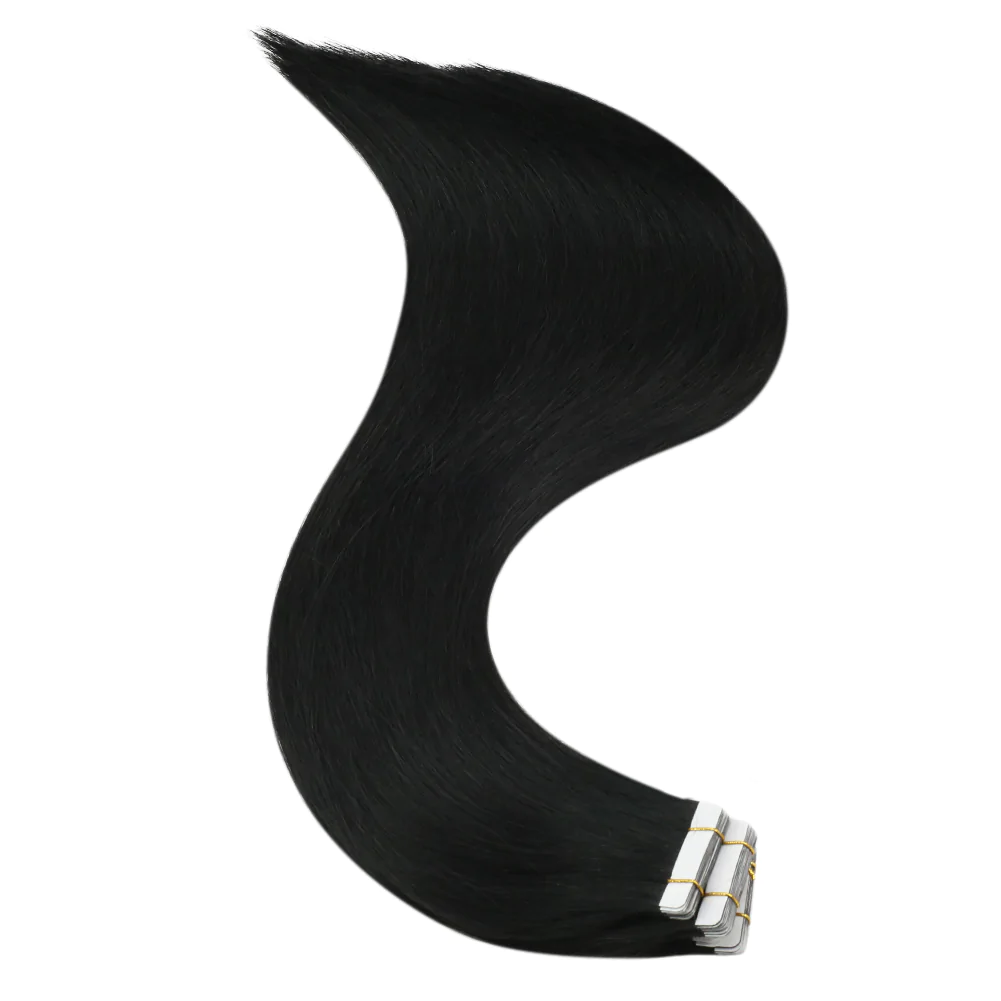 human hair tape in extensions silk smooth
