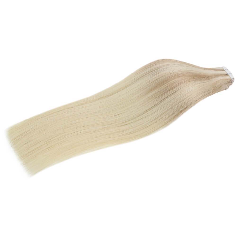 human hair tape in extensions blonde